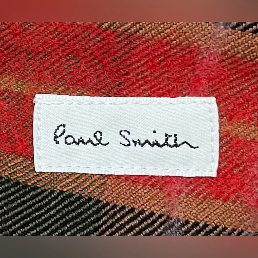 PAUL SMITH Multi Color Plaid Cotton‎ Wool Notch Lapel Sport Coat Size Small